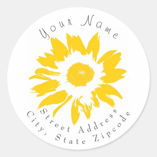 Gele zonnebloem - label (Voorkant)
