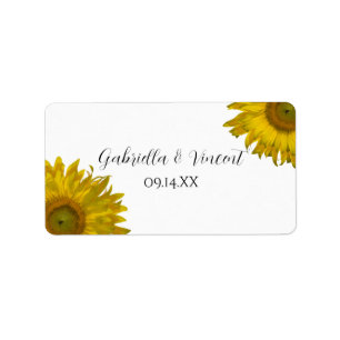 Gele zonnebloem Label