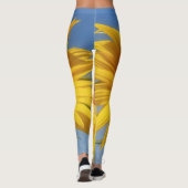 Gele zonnebloem leggings (Achterkant)