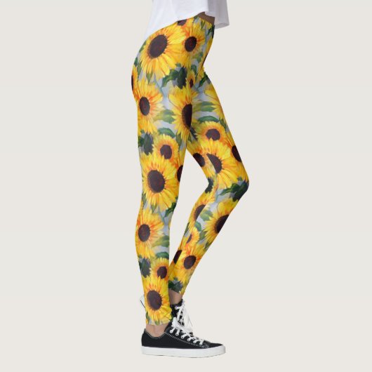 Gele zonnebloem leggings (Rechts)