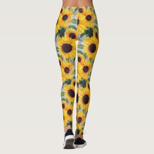Gele zonnebloem leggings (Achterkant)