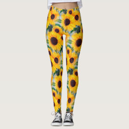 Gele zonnebloem leggings