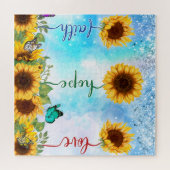 Gele Zonnebloem Liefde Hoop Geloof Zomer Herfst Legpuzzel (Horizontaal)