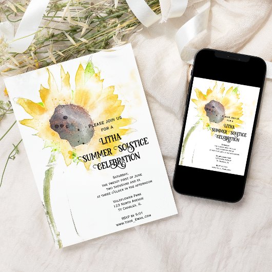 Gele Zonnebloem Litha Zomer Zonnebloem Viering Kaart