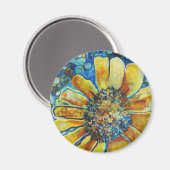 Gele zonnebloem Magnet (Voorkant / Achterkant)