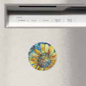 Gele zonnebloem Magnet (Insitu (Vaatwasser))