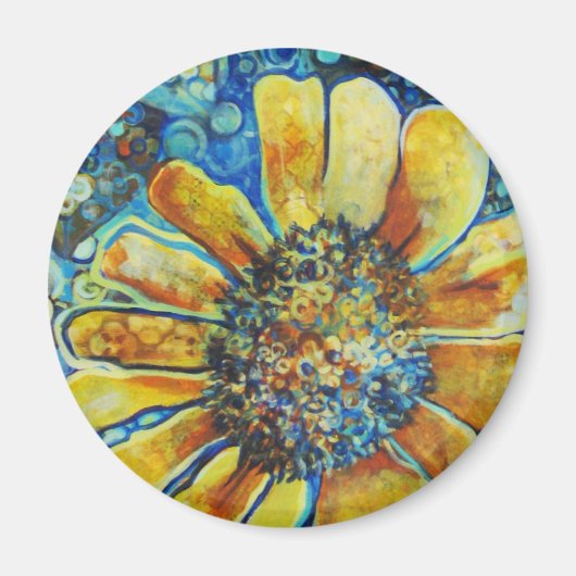 Gele zonnebloem Magnet (Voorkant)