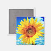 Gele zonnebloem Magnet (Voorkant / Achterkant)
