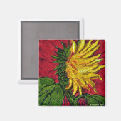 Gele zonnebloem Magnet (Voorkant / Achterkant)