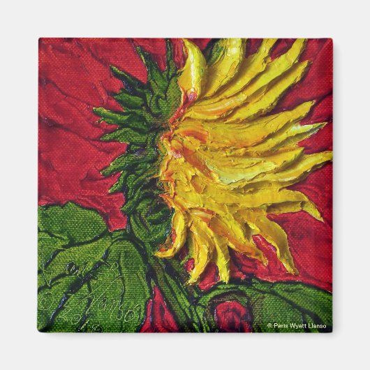 Gele zonnebloem Magnet (Voorkant)