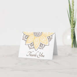 Gele Zonnebloem Mandala | Custom Bedankkaart