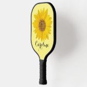 Gele zonnebloem met aangepaste naam pickleball paddle (Links)