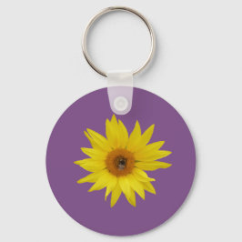 Gele Zonnebloem met Bij Sleutelhanger