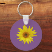 Gele Zonnebloem met Bij Sleutelhanger (Voorkant)