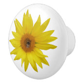 Gele zonnebloem met bijen keramische knop (Rechts)