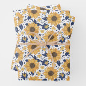 Gele zonnebloem met Blauwe Blauwe Blauwe Blauwe Bl Inpakpapier Vel (In situ)