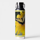 Gele zonnebloem met Butterfly Water Fles (Voorkant)
