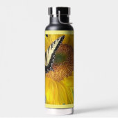 Gele zonnebloem met Butterfly Water Fles (Links)