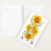 Gele zonnebloem met gepersonaliseerd monogram planner (Display)