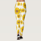 Gele zonnebloem met kleine hartszaden leggings (Achterkant)