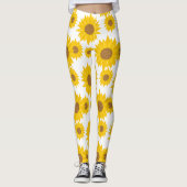 Gele zonnebloem met kleine hartszaden leggings (Voorkant)