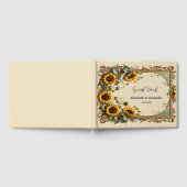 Gele zonnebloem met kunst lijst bruiloft gastenboek (Volledig)