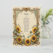 Gele zonnebloem met kunst zitkaart kaart (Staand voorkant)