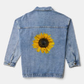 Gele zonnebloem met Lady Bug Denim Jacket (Achterkant)
