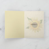 gele zonnebloem met regendruppels die je denken kaart (Binnen)