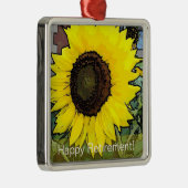 Gele zonnebloem Metal Ornament (Rechts)