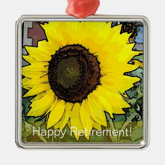 Gele zonnebloem Metal Ornament (Voorkant)