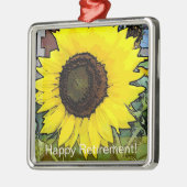 Gele zonnebloem Metal Ornament (Links)