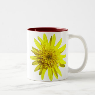 Gele zonnebloem-mok tweekleurige koffiemok