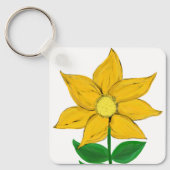 Gele Zonnebloem Monogram Achterkant Sleutelhanger (Voorkant)