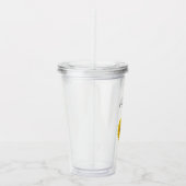 Gele zonnebloem Monogram Elegant Typografie Acryl Drinkbeker (Rechts)