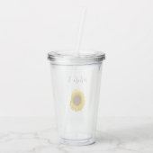 Gele zonnebloem Monogram Elegant Typografie Acryl Drinkbeker (Achterkant)