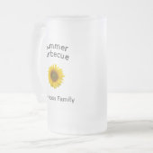 Gele zonnebloem Monogram Summer Barbecue Matglas Bierpul (Voorkant links)