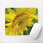 Gele zonnebloem-mousepad muismat (Met muis)