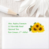 Gele Zonnebloem Naam Adres Retourneren Mailing Lab Etiket (Insitu)