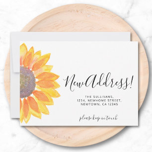 Gele Zonnebloem Nieuw Adres Verhuizen Aankondiging