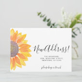 Gele Zonnebloem Nieuw Adres Verhuizen Aankondiging (Staand voorkant)