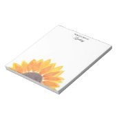 Gele zonnebloem notitieblok (Linkerzijde)