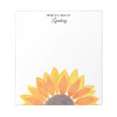 Gele zonnebloem notitieblok (Voorkant)