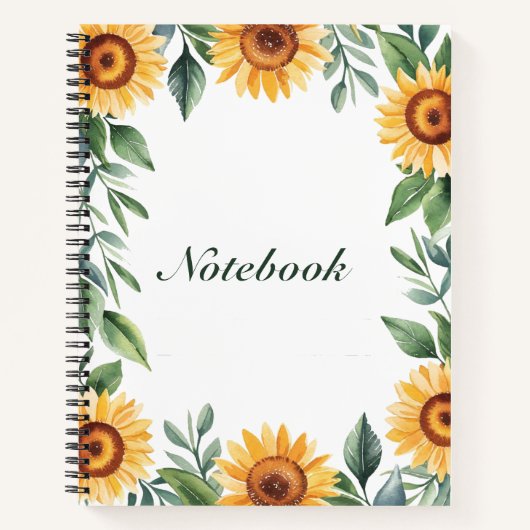 Gele zonnebloem notitieboek (Voorkant)