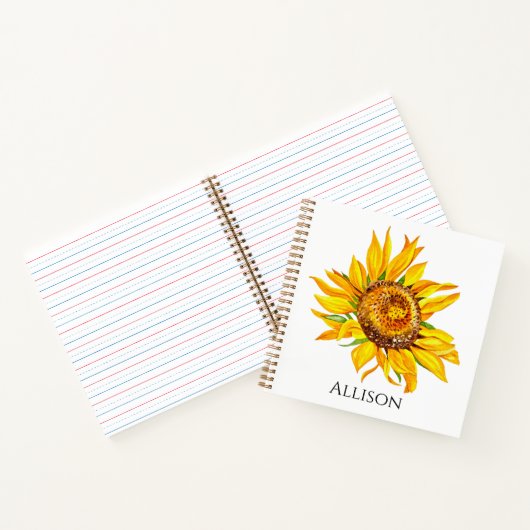 Gele zonnebloem notitieboek (Binnen)