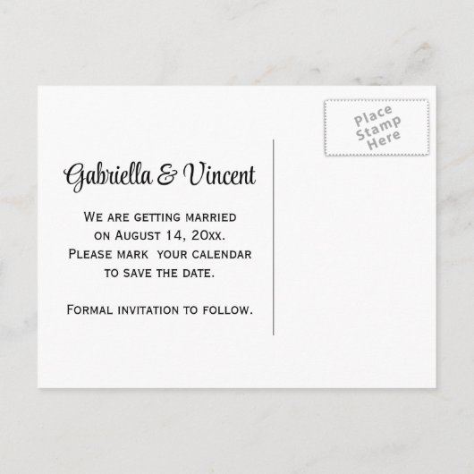 Gele zonnebloem op blauwe bruiloft Save the Date Aankondigingskaart (Achterkant)