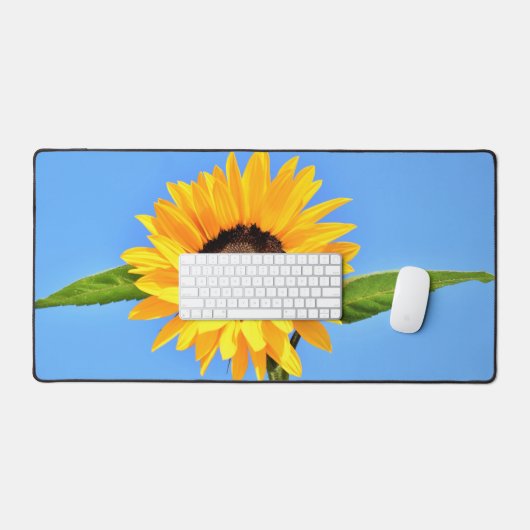 Gele Zonnebloem op Blauwe Hemel Bureaumat (Keyboard & Muis)
