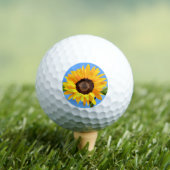 Gele Zonnebloem op Blauwe Hemel Golfballen (Insitu Shirt)