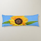 Gele Zonnebloem op Blauwe Hemel Lichaamskussen - Z (Achterkant)