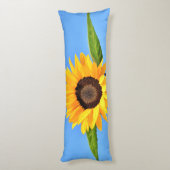 Gele Zonnebloem op Blauwe Hemel Lichaamskussen - Z (Achterkant (Verticaal))